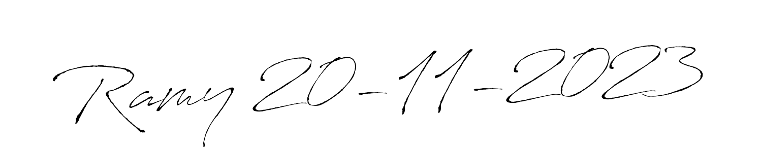 This is the best signature style for the Ramy 20-11-2023 name. Also you like these signature font (Antro_Vectra). Mix name signature. Ramy 20-11-2023 signature style 6 images and pictures png