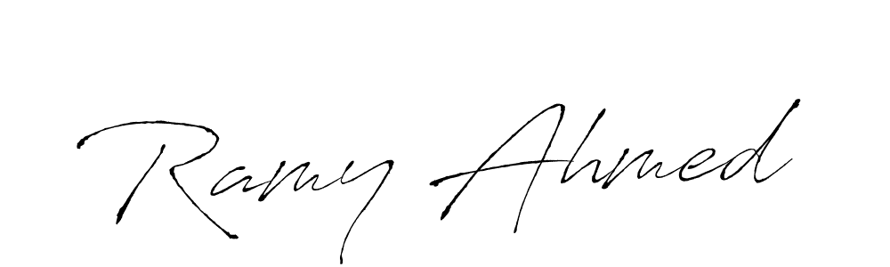 Design your own signature with our free online signature maker. With this signature software, you can create a handwritten (Antro_Vectra) signature for name Ramy Ahmed. Ramy Ahmed signature style 6 images and pictures png