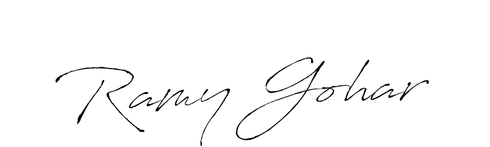 Similarly Antro_Vectra is the best handwritten signature design. Signature creator online .You can use it as an online autograph creator for name Ramy Gohar. Ramy Gohar signature style 6 images and pictures png