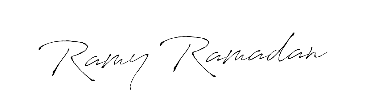 How to make Ramy Ramadan name signature. Use Antro_Vectra style for creating short signs online. This is the latest handwritten sign. Ramy Ramadan signature style 6 images and pictures png