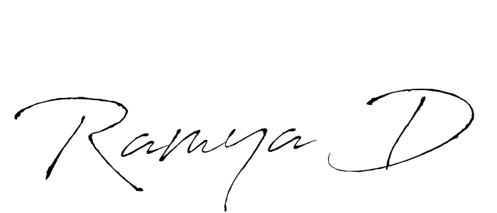 Also You can easily find your signature by using the search form. We will create Ramya D name handwritten signature images for you free of cost using Antro_Vectra sign style. Ramya D signature style 6 images and pictures png