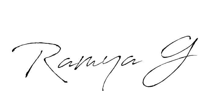 Use a signature maker to create a handwritten signature online. With this signature software, you can design (Antro_Vectra) your own signature for name Ramya G. Ramya G signature style 6 images and pictures png