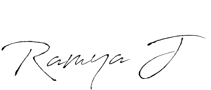 Ramya J stylish signature style. Best Handwritten Sign (Antro_Vectra) for my name. Handwritten Signature Collection Ideas for my name Ramya J. Ramya J signature style 6 images and pictures png