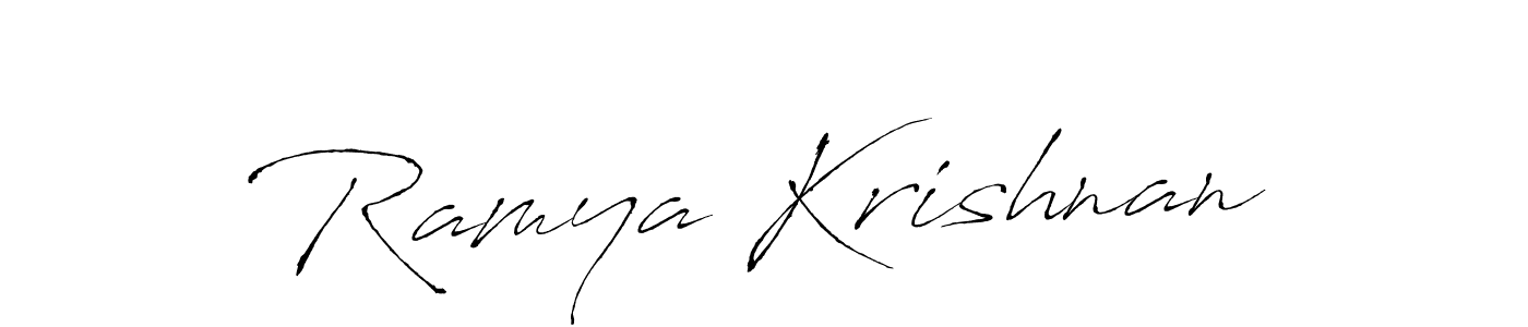 Make a beautiful signature design for name Ramya Krishnan. With this signature (Antro_Vectra) style, you can create a handwritten signature for free. Ramya Krishnan signature style 6 images and pictures png