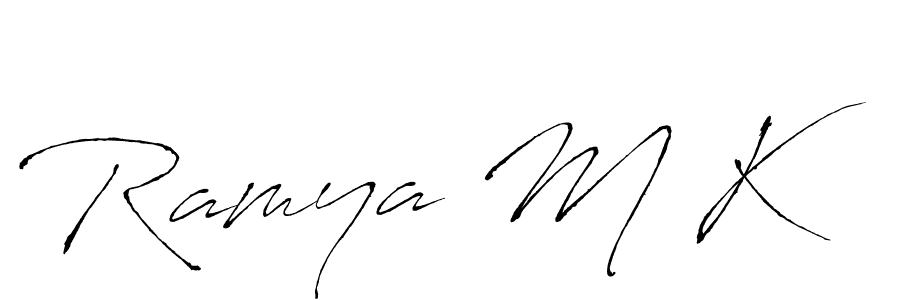 Also You can easily find your signature by using the search form. We will create Ramya M K name handwritten signature images for you free of cost using Antro_Vectra sign style. Ramya M K signature style 6 images and pictures png