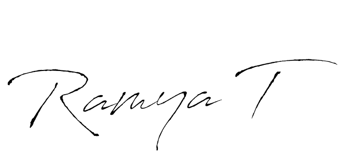 Similarly Antro_Vectra is the best handwritten signature design. Signature creator online .You can use it as an online autograph creator for name Ramya T. Ramya T signature style 6 images and pictures png