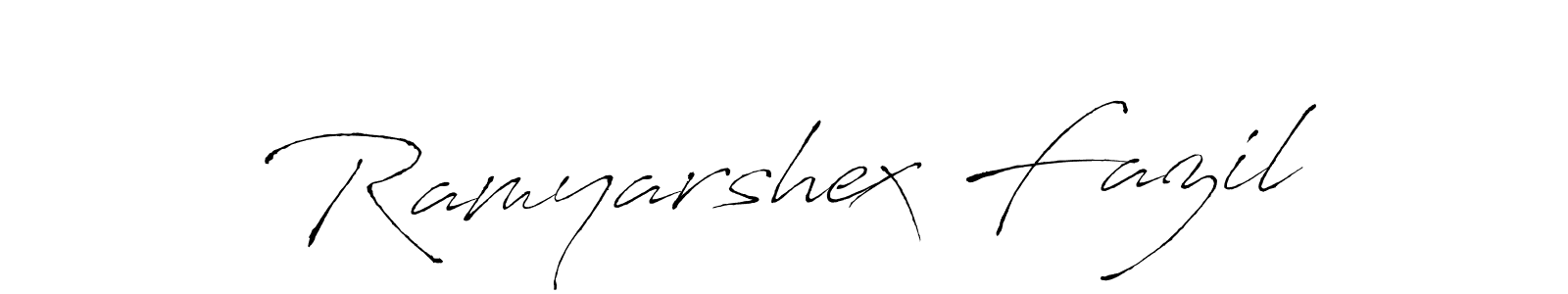 Ramyarshex Fazil stylish signature style. Best Handwritten Sign (Antro_Vectra) for my name. Handwritten Signature Collection Ideas for my name Ramyarshex Fazil. Ramyarshex Fazil signature style 6 images and pictures png