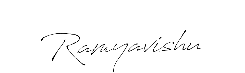 Similarly Antro_Vectra is the best handwritten signature design. Signature creator online .You can use it as an online autograph creator for name Ramyavishu. Ramyavishu signature style 6 images and pictures png