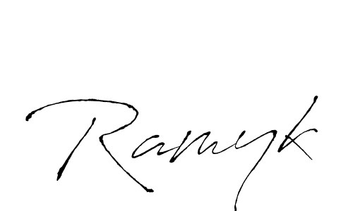 Make a beautiful signature design for name Ramyk. With this signature (Antro_Vectra) style, you can create a handwritten signature for free. Ramyk signature style 6 images and pictures png