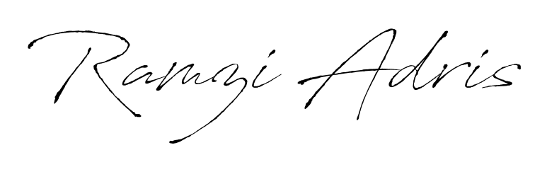 Personalize your online presence with Ramzi Adris signature rendered in elegant Antro_Vectra font. Great for website footers and blogs. Ramzi Adris signature style 6 images and pictures png