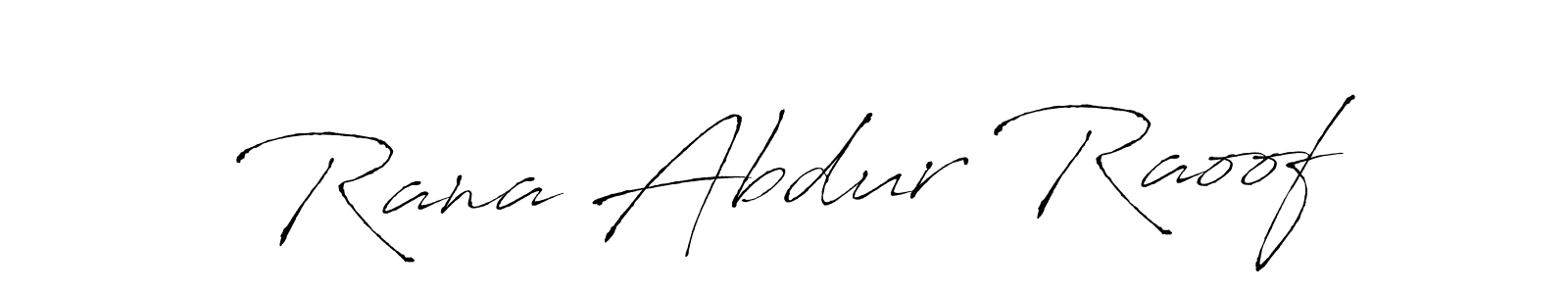 How to make Rana Abdur Raoof name signature. Use Antro_Vectra style for creating short signs online. This is the latest handwritten sign. Rana Abdur Raoof signature style 6 images and pictures png