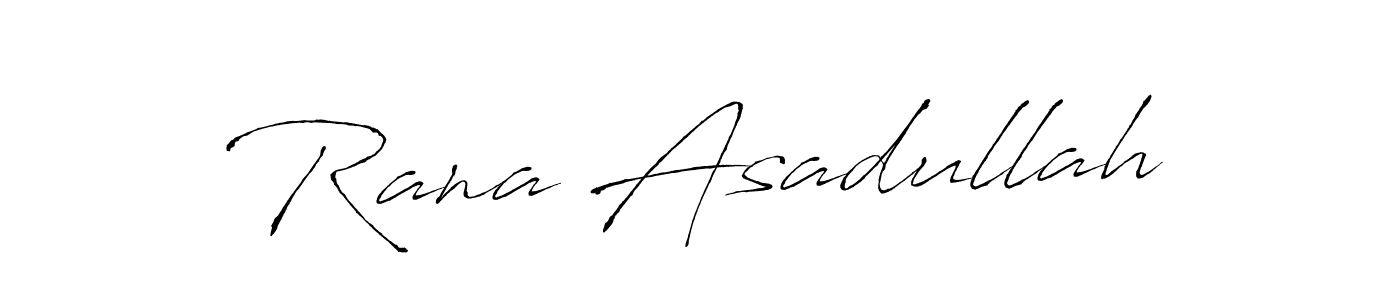 How to make Rana Asadullah name signature. Use Antro_Vectra style for creating short signs online. This is the latest handwritten sign. Rana Asadullah signature style 6 images and pictures png