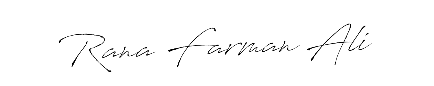 Design your own signature with our free online signature maker. With this signature software, you can create a handwritten (Antro_Vectra) signature for name Rana Farman Ali. Rana Farman Ali signature style 6 images and pictures png