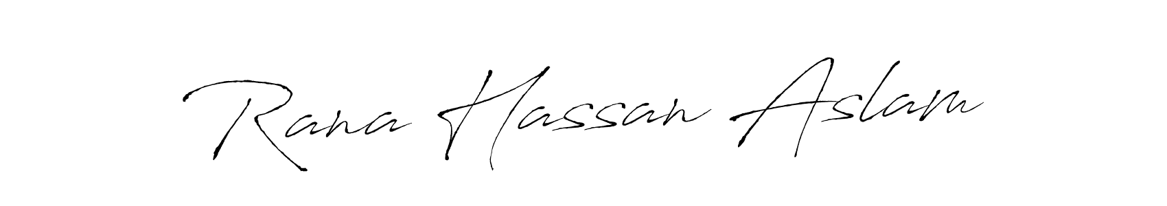 Rana Hassan Aslam stylish signature style. Best Handwritten Sign (Antro_Vectra) for my name. Handwritten Signature Collection Ideas for my name Rana Hassan Aslam. Rana Hassan Aslam signature style 6 images and pictures png