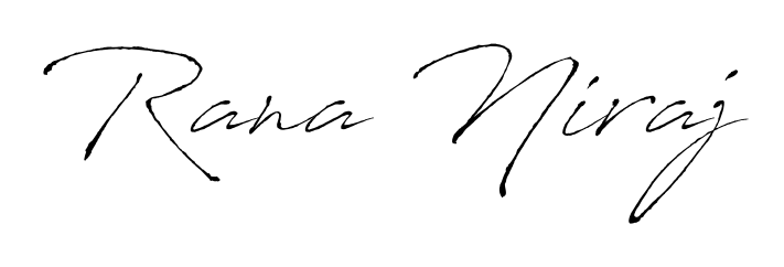 A stylish, flowing autograph style designed for name Rana Niraj using Antro_Vectra typography. Perfect for digital creative projects. Rana Niraj signature style 6 images and pictures png