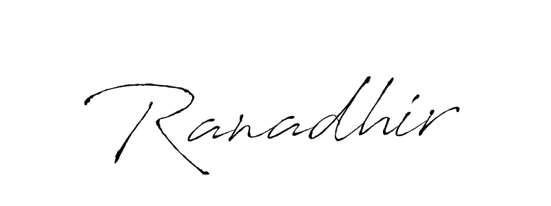 Design your own signature with our free online signature maker. With this signature software, you can create a handwritten (Antro_Vectra) signature for name Ranadhir. Ranadhir signature style 6 images and pictures png