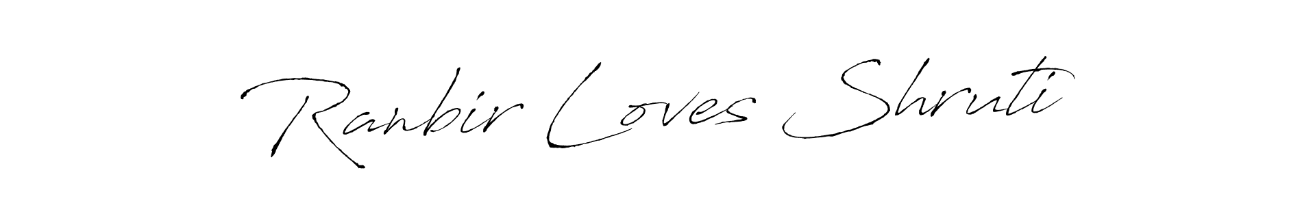 Create a beautiful signature design for name Ranbir Loves Shruti. With this signature (Antro_Vectra) fonts, you can make a handwritten signature for free. Ranbir Loves Shruti signature style 6 images and pictures png