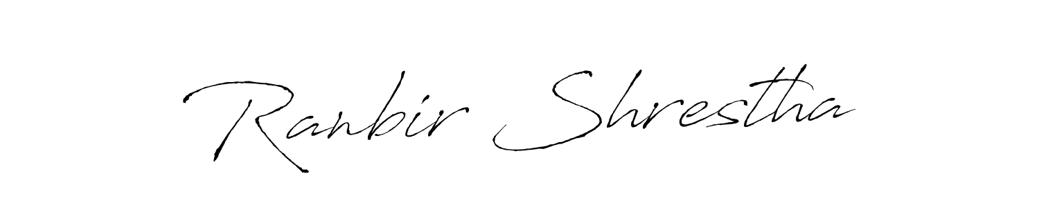 How to make Ranbir Shrestha signature? Antro_Vectra is a professional autograph style. Create handwritten signature for Ranbir Shrestha name. Ranbir Shrestha signature style 6 images and pictures png