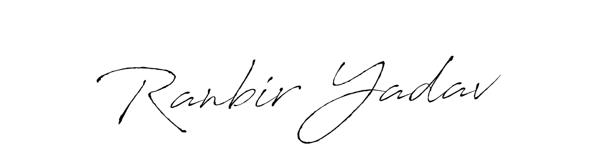 Make a beautiful signature design for name Ranbir Yadav. With this signature (Antro_Vectra) style, you can create a handwritten signature for free. Ranbir Yadav signature style 6 images and pictures png