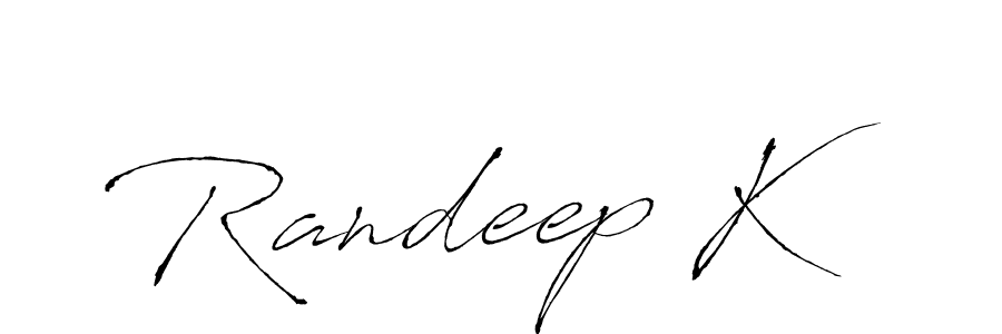 Similarly Antro_Vectra is the best handwritten signature design. Signature creator online .You can use it as an online autograph creator for name Randeep K. Randeep K signature style 6 images and pictures png