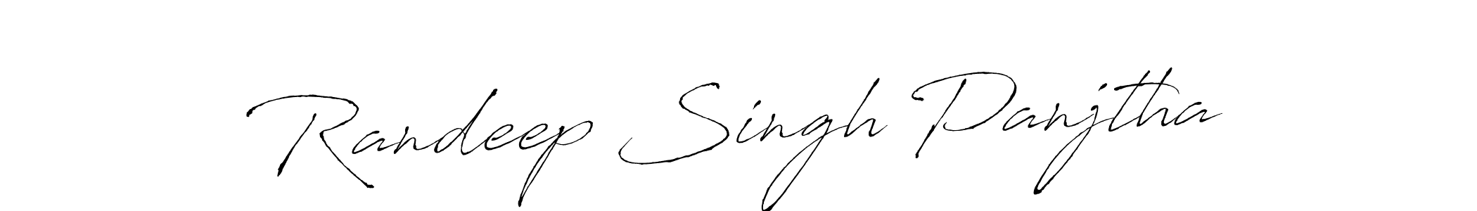 How to make Randeep Singh Panjtha name signature. Use Antro_Vectra style for creating short signs online. This is the latest handwritten sign. Randeep Singh Panjtha signature style 6 images and pictures png