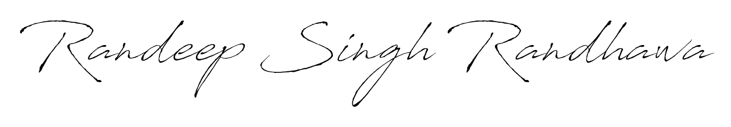 Give your name Randeep Singh Randhawa an exquisite flair with the Antro_Vectra script font. Ideal for contracts, resumes, and formal letterheads. Randeep Singh Randhawa signature style 6 images and pictures png
