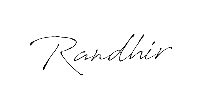 Make a beautiful signature design for name Randhir. With this signature (Antro_Vectra) style, you can create a handwritten signature for free. Randhir signature style 6 images and pictures png