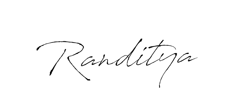 Use a signature maker to create a handwritten signature online. With this signature software, you can design (Antro_Vectra) your own signature for name Randitya. Randitya signature style 6 images and pictures png