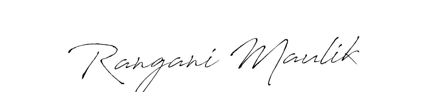 How to make Rangani Maulik name signature. Use Antro_Vectra style for creating short signs online. This is the latest handwritten sign. Rangani Maulik signature style 6 images and pictures png