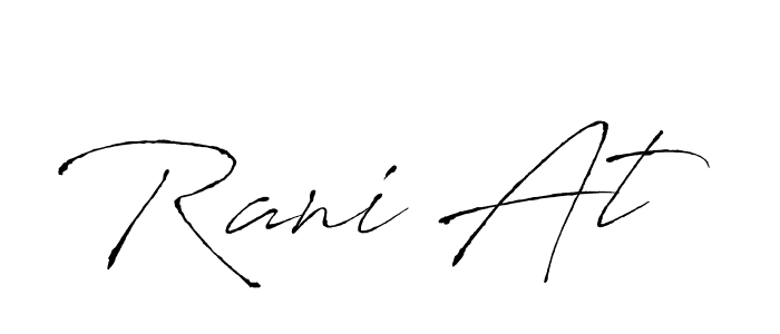 How to make Rani At name signature. Use Antro_Vectra style for creating short signs online. This is the latest handwritten sign. Rani At signature style 6 images and pictures png