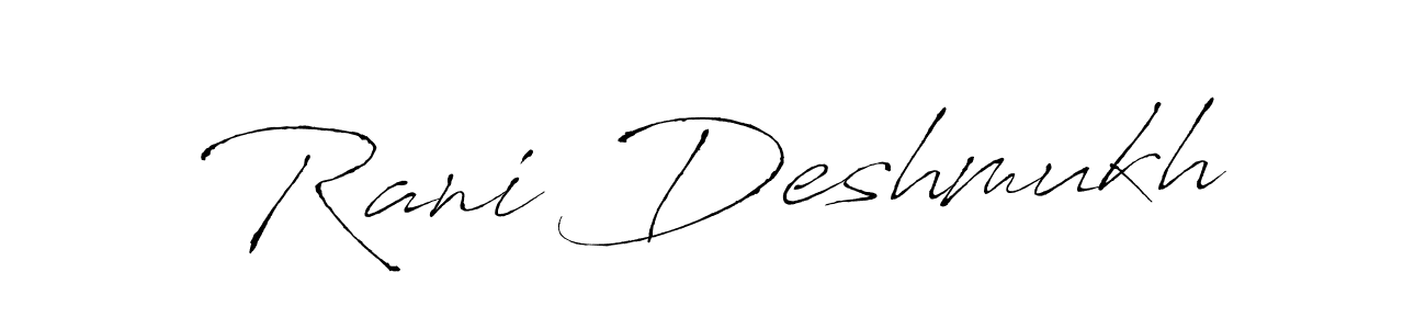 How to make Rani Deshmukh signature? Antro_Vectra is a professional autograph style. Create handwritten signature for Rani Deshmukh name. Rani Deshmukh signature style 6 images and pictures png