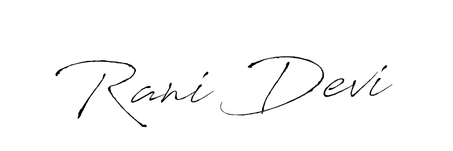 Make a beautiful signature design for name Rani Devi. With this signature (Antro_Vectra) style, you can create a handwritten signature for free. Rani Devi signature style 6 images and pictures png