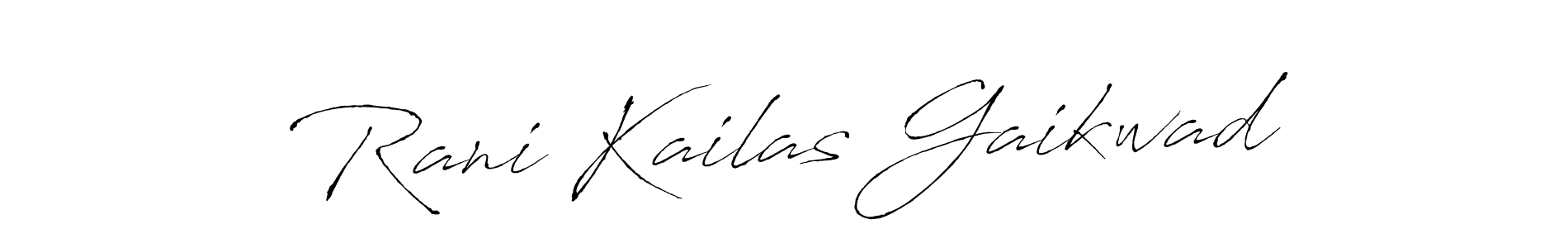 How to make Rani Kailas Gaikwad name signature. Use Antro_Vectra style for creating short signs online. This is the latest handwritten sign. Rani Kailas Gaikwad signature style 6 images and pictures png