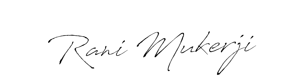 How to make Rani Mukerji name signature. Use Antro_Vectra style for creating short signs online. This is the latest handwritten sign. Rani Mukerji signature style 6 images and pictures png