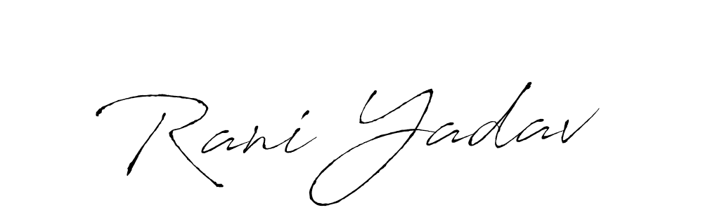 It looks lik you need a new signature style for name Rani Yadav. Design unique handwritten (Antro_Vectra) signature with our free signature maker in just a few clicks. Rani Yadav signature style 6 images and pictures png