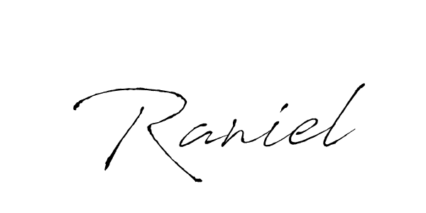 Make a beautiful signature design for name Raniel. With this signature (Antro_Vectra) style, you can create a handwritten signature for free. Raniel signature style 6 images and pictures png