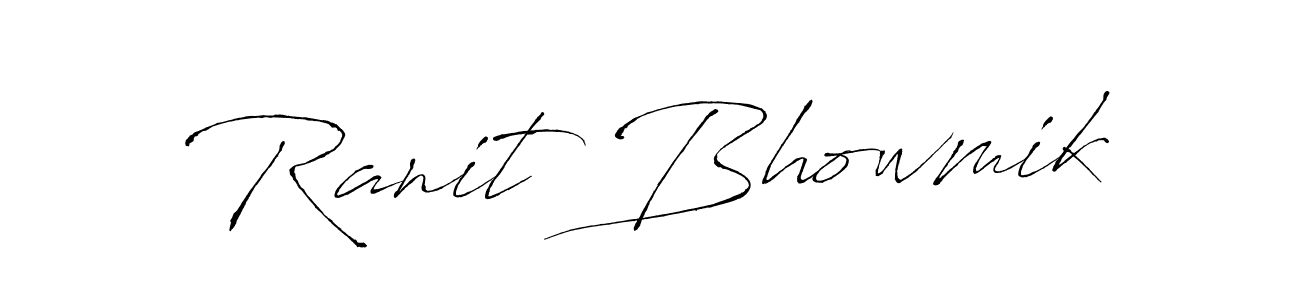 How to make Ranit Bhowmik name signature. Use Antro_Vectra style for creating short signs online. This is the latest handwritten sign. Ranit Bhowmik signature style 6 images and pictures png