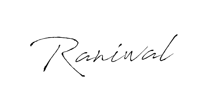 How to make Raniwal signature? Antro_Vectra is a professional autograph style. Create handwritten signature for Raniwal name. Raniwal signature style 6 images and pictures png