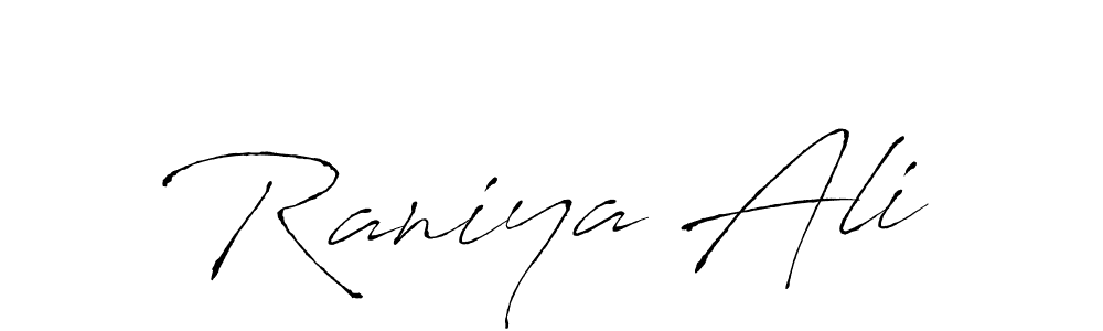 Make a beautiful signature design for name Raniya Ali. With this signature (Antro_Vectra) style, you can create a handwritten signature for free. Raniya Ali signature style 6 images and pictures png