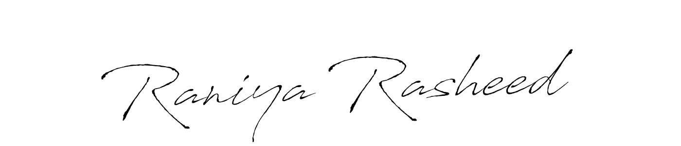 Make a beautiful signature design for name Raniya Rasheed. With this signature (Antro_Vectra) style, you can create a handwritten signature for free. Raniya Rasheed signature style 6 images and pictures png