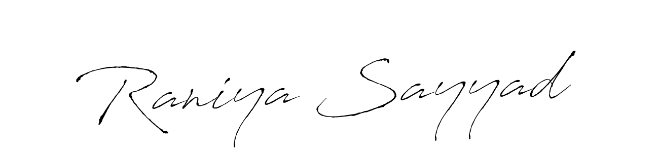 How to make Raniya Sayyad signature? Antro_Vectra is a professional autograph style. Create handwritten signature for Raniya Sayyad name. Raniya Sayyad signature style 6 images and pictures png