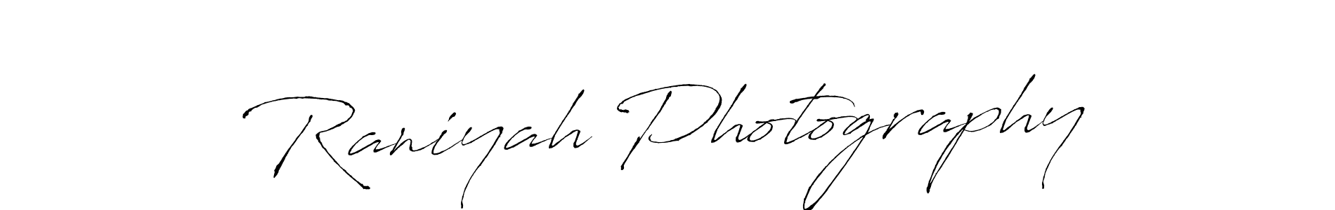Make a beautiful signature design for name Raniyah Photography. With this signature (Antro_Vectra) style, you can create a handwritten signature for free. Raniyah Photography signature style 6 images and pictures png