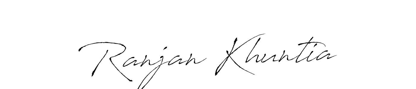 How to make Ranjan Khuntia name signature. Use Antro_Vectra style for creating short signs online. This is the latest handwritten sign. Ranjan Khuntia signature style 6 images and pictures png
