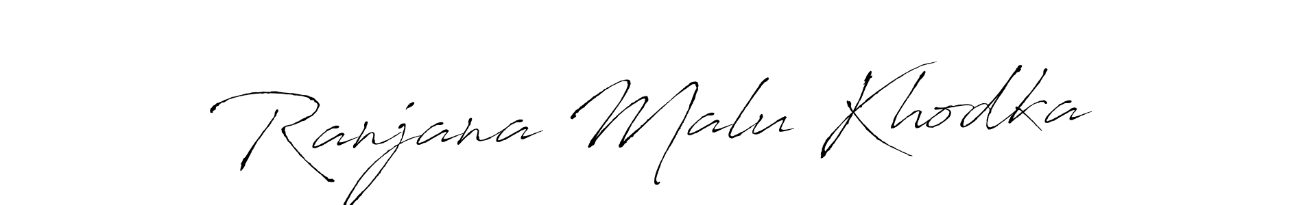 Antro_Vectra is a professional signature style that is perfect for those who want to add a touch of class to their signature. It is also a great choice for those who want to make their signature more unique. Get Ranjana Malu Khodka name to fancy signature for free. Ranjana Malu Khodka signature style 6 images and pictures png