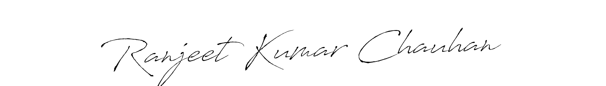 How to make Ranjeet Kumar Chauhan name signature. Use Antro_Vectra style for creating short signs online. This is the latest handwritten sign. Ranjeet Kumar Chauhan signature style 6 images and pictures png