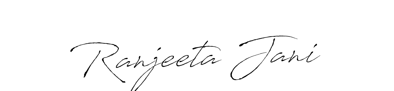 How to make Ranjeeta Jani name signature. Use Antro_Vectra style for creating short signs online. This is the latest handwritten sign. Ranjeeta Jani signature style 6 images and pictures png