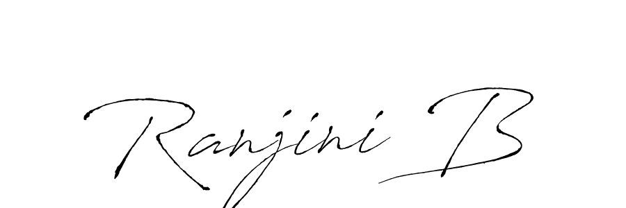 if you are searching for the best signature style for your name Ranjini B. so please give up your signature search. here we have designed multiple signature styles  using Antro_Vectra. Ranjini B signature style 6 images and pictures png
