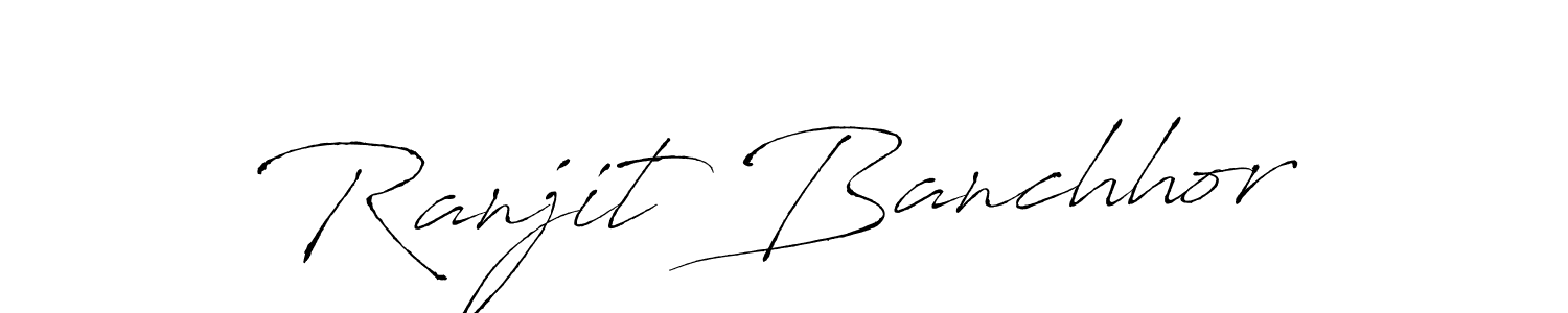 The best way (Antro_Vectra) to make a short signature is to pick only two or three words in your name. The name Ranjit Banchhor include a total of six letters. For converting this name. Ranjit Banchhor signature style 6 images and pictures png