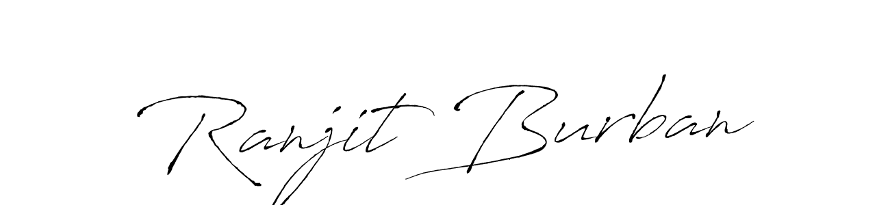 You should practise on your own different ways (Antro_Vectra) to write your name (Ranjit Burban) in signature. don't let someone else do it for you. Ranjit Burban signature style 6 images and pictures png