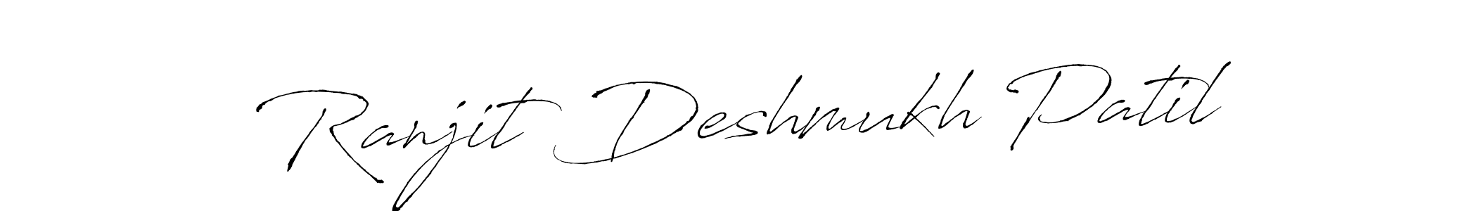 Antro_Vectra is a professional signature style that is perfect for those who want to add a touch of class to their signature. It is also a great choice for those who want to make their signature more unique. Get Ranjit Deshmukh Patil name to fancy signature for free. Ranjit Deshmukh Patil signature style 6 images and pictures png